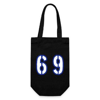 69 Zahl Symbol - Geschenkbeutel für Flaschen - Schwarz - Vorne