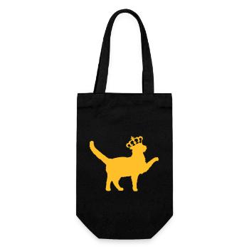 King Cat Royale Crown Queen King Silhouette - Gift Bag for Bottles - black - Front