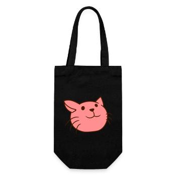chat mignon a l’air heureux souriant chaton amusant - Sac à bouteille - noir - Devant