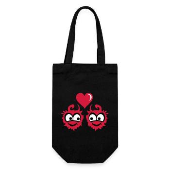 monster love - Geschenkbeutel für Flaschen - Schwarz - Vorne
