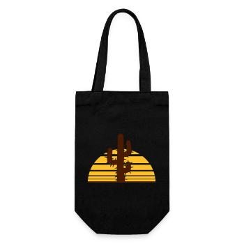 Cactus Sun Prickly Night Desert Sunset - Gift Bag for Bottles - black - Front