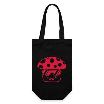 Mushroom Sunglasses Red Dots Toadstool Fungus - Gift Bag for Bottles - black - Front