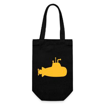 U-Boot Unterseeboot Gelb Tauchgang Tauchboot Logo - Geschenkbeutel für Flaschen - Schwarz - Vorne