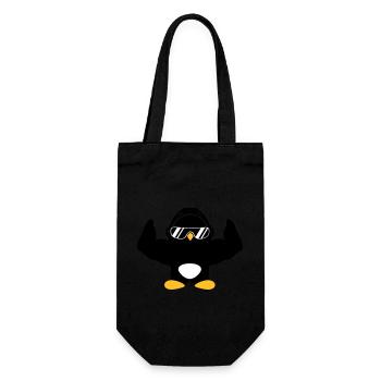 Penguin Bodybuilder Sunglasses Headphones Muscles - Gift Bag for Bottles - black - Front