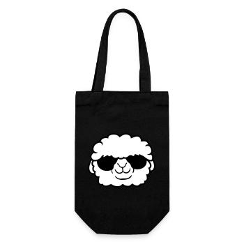 Schaf Sonnenbrille Party Schäfchen Lamm Cool Kopf - Geschenkbeutel für Flaschen - Schwarz - Vorne