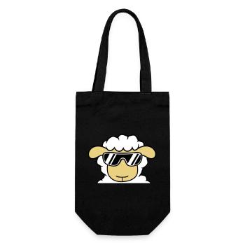 Mouton Lunettes de soleil Fête Cool DJ tête Visage Mignon - Sac à bouteille - noir - Devant