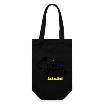 ich tanke bier - Geschenkbeutel für Flaschen - Schwarz - Vorne