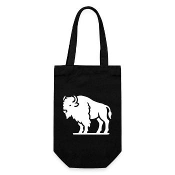 bison tier - Geschenkbeutel für Flaschen - Schwarz - Vorne