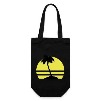 palmen insel - Geschenkbeutel für Flaschen - Schwarz - Vorne