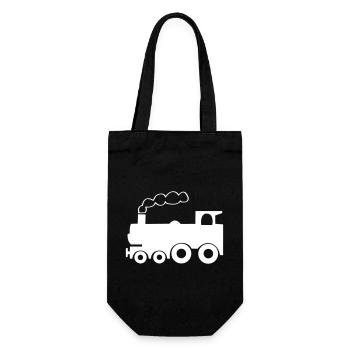 Lokomotive - Geschenkbeutel für Flaschen - Schwarz - Vorne