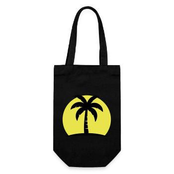 Palm Tree Beach Sun - Gift Bag for Bottles - black - Front
