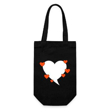 Speech bubble with hearts - Gift Bag for Bottles - black - Front