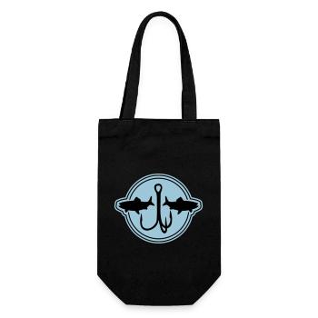 Fishing Symbol Fish Hook - Gift Bag for Bottles - black - Front