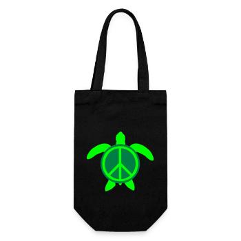 Water Turtle Peace Victory Peace Love Cute - Gift Bag for Bottles - black - Front