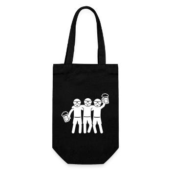 Party Team Bier Gruppe - Geschenkbeutel für Flaschen - Schwarz - Vorne