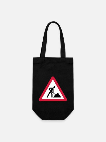 Baustelle - Geschenkbeutel für Flaschen - Schwarz