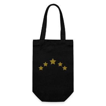 5 Sterne Bogen - Geschenkbeutel für Flaschen - Schwarz - Vorne