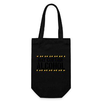 Saying May contain alcohol - Gift Bag for Bottles - black - Front