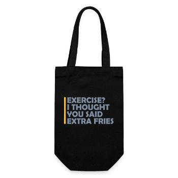 Exercise Extra Fries Quote - Gift Bag for Bottles - black - Front