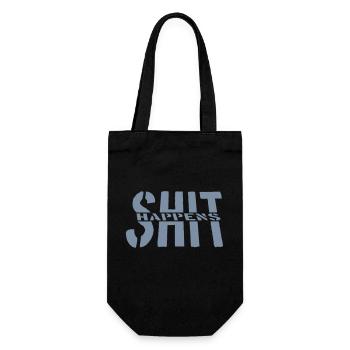 Scheiße passiert Humor Motto - Geschenkbeutel für Flaschen - Schwarz - Vorne