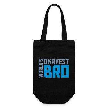 Text Worlds okayest Bro - Gift Bag for Bottles - black - Front