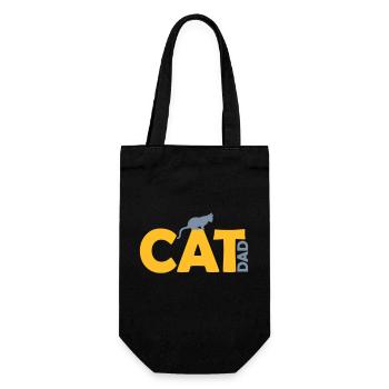 Cat Dad Logo Design - Geschenkbeutel für Flaschen - Schwarz - Vorne