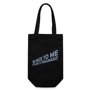 my wife is pregnant - Geschenkbeutel für Flaschen - Schwarz - Vorne