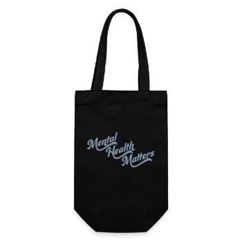 mental health matters quote - Gift Bag for Bottles - black - Front