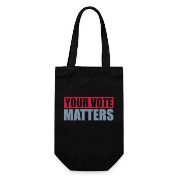 your vote matters quote - Gift Bag for Bottles - black - Front