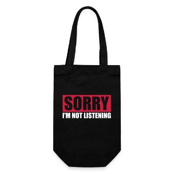sorry im not listening - Geschenkbeutel für Flaschen - Schwarz - Vorne