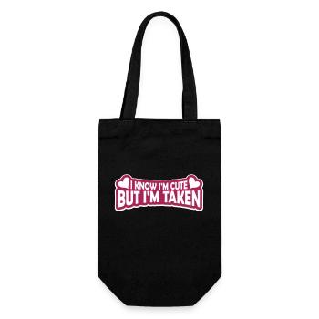 cute but taken quote - Gift Bag for Bottles - black - Front