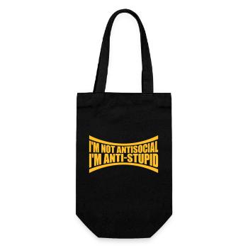 not antisocial anti stupid - Gift Bag for Bottles - black - Front