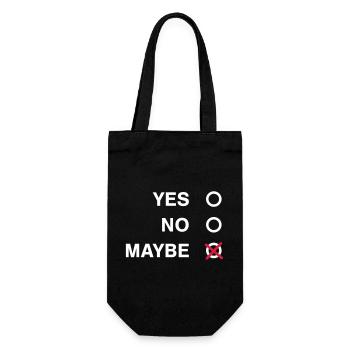 YES NO MAYBE - Geschenkbeutel für Flaschen - Schwarz - Vorne