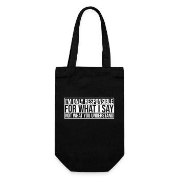 what I say quote - Gift Bag for Bottles - black - Front