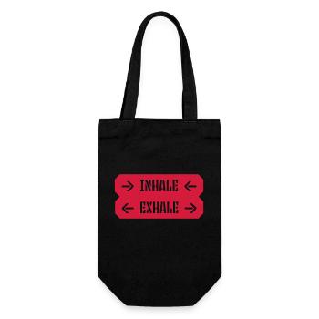 inhale exhale yoga Zitat - Geschenkbeutel für Flaschen - Schwarz - Vorne