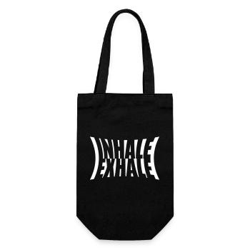 inhale exhale yoga quote - Gift Bag for Bottles - black - Front