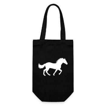 Racing Horse Silhouette Design - Gift Bag for Bottles - black - Front