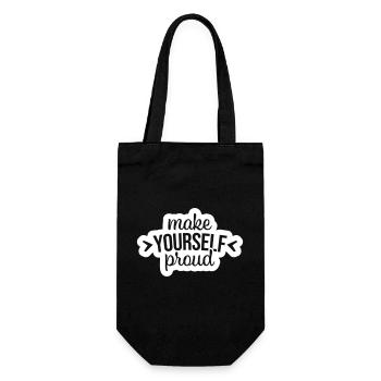 make yourself proud Zitat - Geschenkbeutel für Flaschen - Schwarz - Vorne