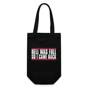 hell was full Zitat - Geschenkbeutel für Flaschen - Schwarz - Vorne