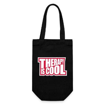 therapy is cool Quote - Gift Bag for Bottles - black - Front