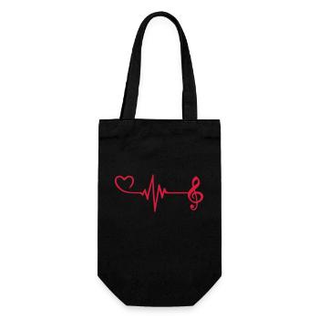Sheet Music Pulse Heart Love - Gift Bag for Bottles - black - Front