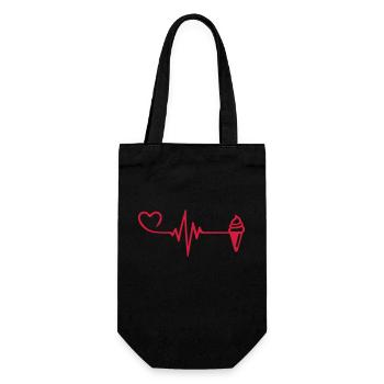 Eis Icon puls herzschlag liebe - Geschenkbeutel für Flaschen - Schwarz - Vorne