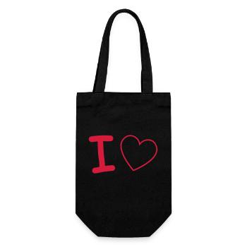 i love - Geschenkbeutel für Flaschen - Schwarz - Vorne