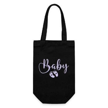 baby babyfüße - Geschenkbeutel für Flaschen - Schwarz - Vorne