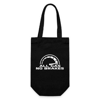 All Gas No Brakes Tachometer Rennauto Tacho Fahren - Geschenkbeutel für Flaschen - Schwarz - Vorne