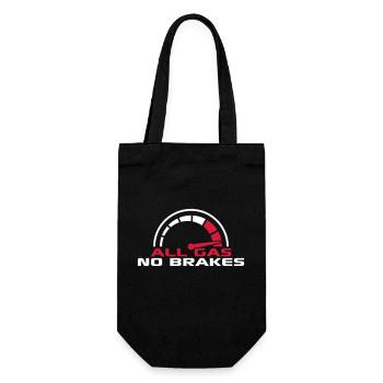 All Gas No Brakes Tachometer Rennauto Tacho Fahren - Geschenkbeutel für Flaschen - Schwarz - Vorne