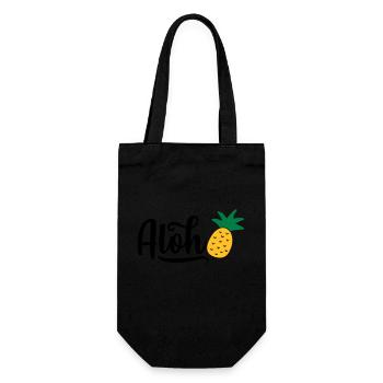 Aloha Ananas - Geschenkbeutel für Flaschen - Schwarz - Vorne
