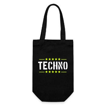 Techno Liebe Zitat Spruch Musik Party Feiern Logo - Geschenkbeutel für Flaschen - Schwarz - Vorne
