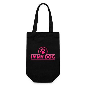 J’aime mon chien - Sac à bouteille - noir - Devant