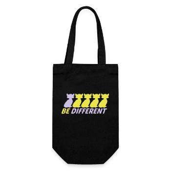 Be Different Katzen Freunde Anders Besonders Sein - Geschenkbeutel für Flaschen - Schwarz - Vorne